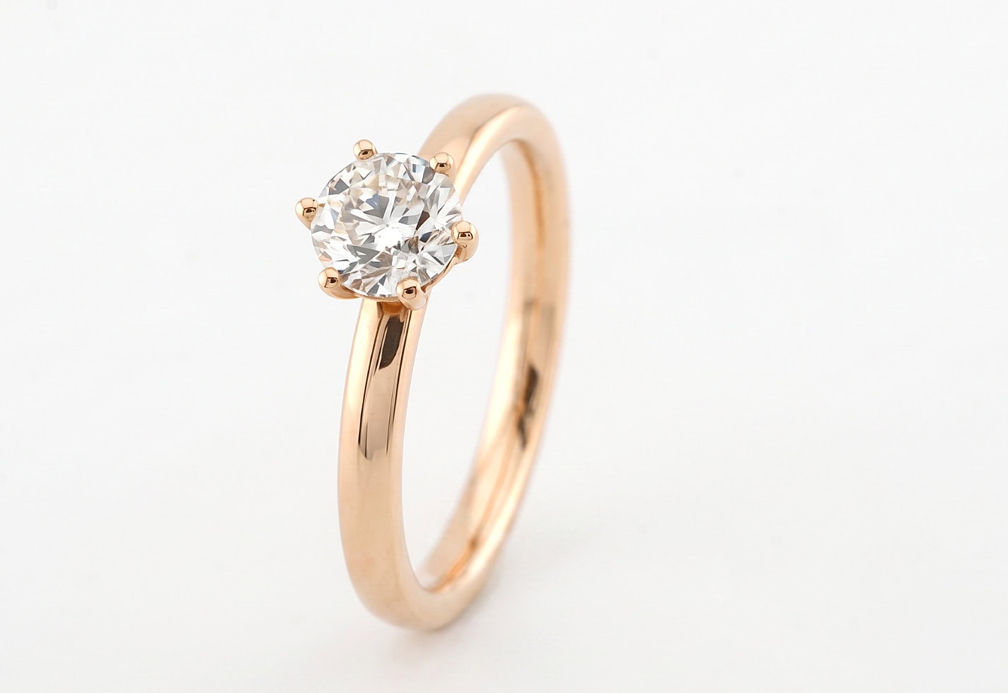 Verlobungsring 750er Roségold mit Brillanten Grote contraste Goldschmiede Köln