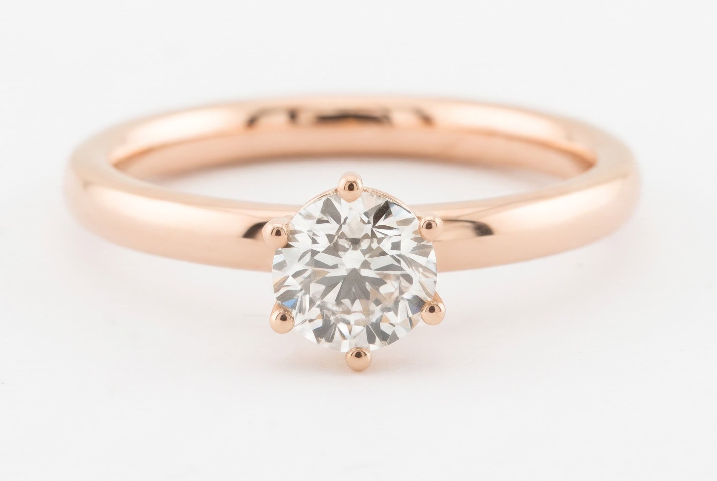 Verlobungsring 750er Rotgold mit Brillanten Krappenfassung